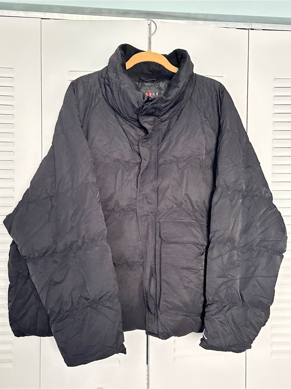 Jordan Men's Black Puffer Coat - Insulated High Collar